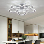 Modern LED Crystal Chandelier 5 Circle Rings Pendant