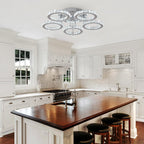 Modern LED Crystal Chandelier 5 Circle Rings Pendant