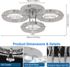 Modern LED Crystal Chandelier 5 Circle Rings Pendant