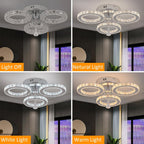 Modern LED Crystal Chandelier 5 Circle Rings Pendant