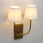 Vintage 2-Lights Wall Light Sconces Funnel Fabric Shades
