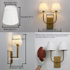 Vintage 2-Lights Wall Light Sconces Funnel Fabric Shades