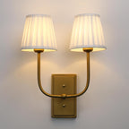 Vintage 2-Lights Wall Light Sconces Funnel Fabric Shades