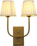 Vintage 2-Lights Wall Light Sconces with Funnel Pleated
