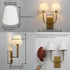 Vintage 2-Lights Wall Light Sconces with Funnel Pleated