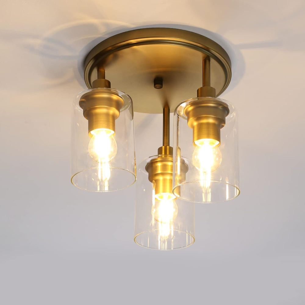 Vintage 3 Way Ceiling Lights Industrial Glass Pendant