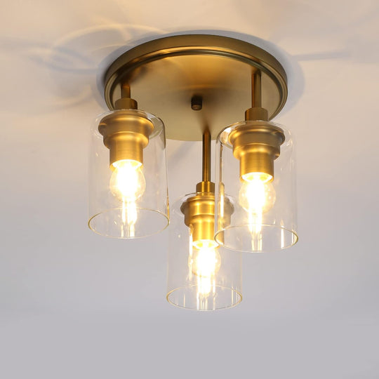 Vintage 3 Way Ceiling Lights Industrial Glass Pendant