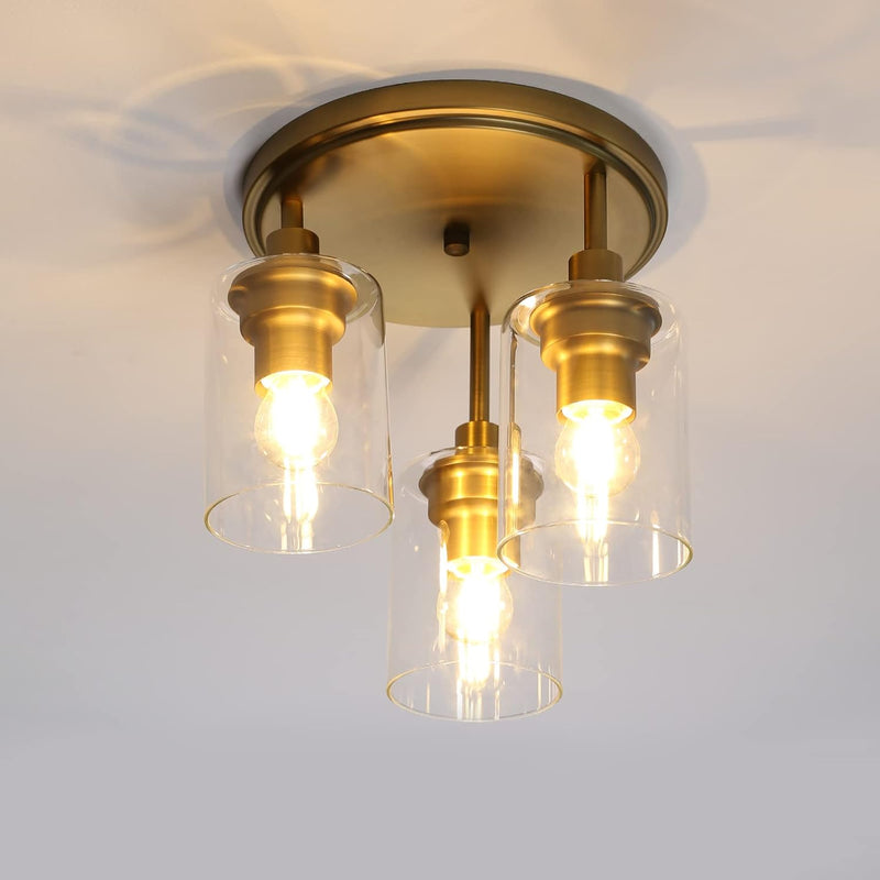 Vintage 3 Way Ceiling Lights Industrial Glass Pendant