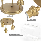 Vintage 3 Way Ceiling Lights Industrial Glass Pendant