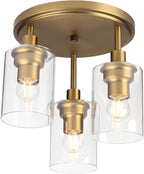 Vintage 3 Way Ceiling Lights Industrial Glass Pendant
