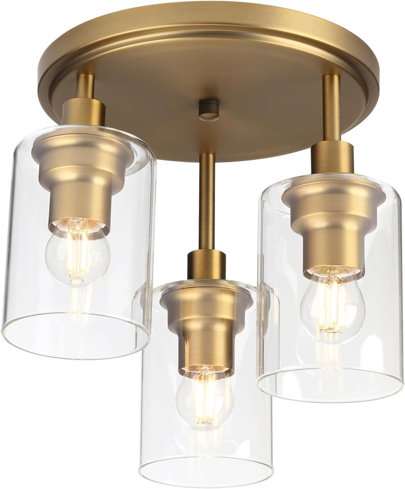 Vintage 3 Way Ceiling Lights Industrial Glass Pendant