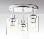 Vintage 3 Way Ceiling Lights Industrial Glass Pendant