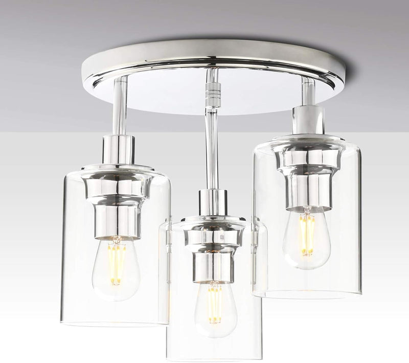 Vintage 3 Way Ceiling Lights Industrial Glass Pendant