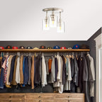 Vintage 3 Way Ceiling Lights Industrial Glass Pendant