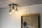 Vintage 3 Way Ceiling Lights Industrial Glass Pendant