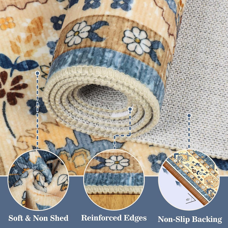 Vintage Area Rug for Living Room Boho
