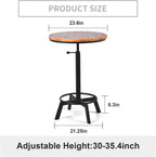 Vintage Bar Table 30-35.4inch Height Adjustable Industrial