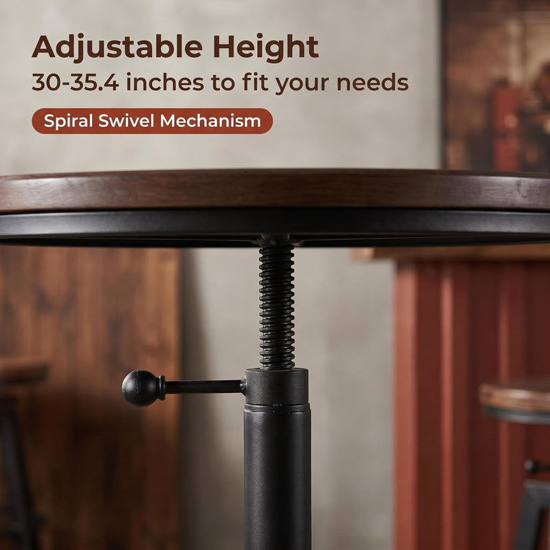 Vintage Bar Table 30-35.4inch Height Adjustable Industrial