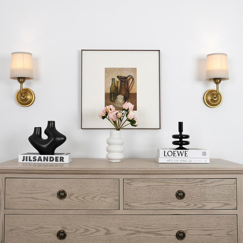 Vintage Battery Operated Wall Lights Sconce Fixture (Set of 2)