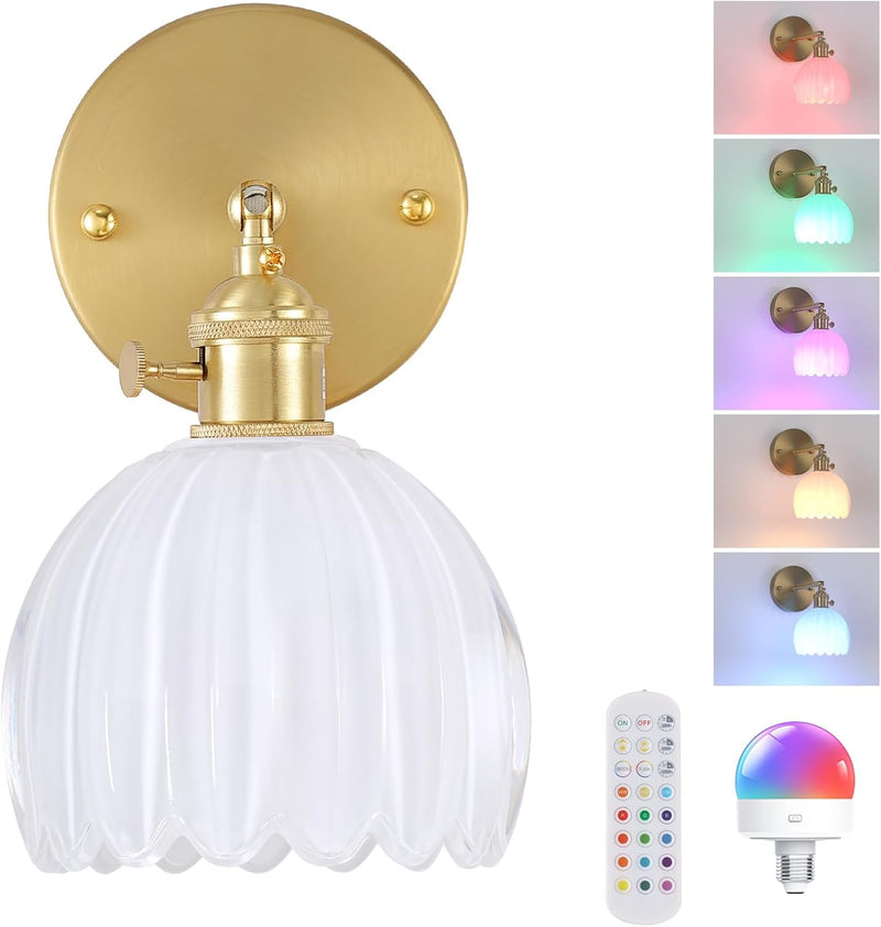 Vintage Battery Operated Wall Sconce Rechargeable Lamp