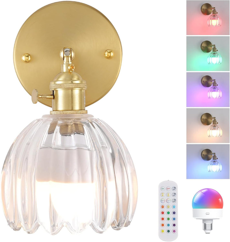 Vintage Battery Operated Wall Sconce Rechargeable Lamp