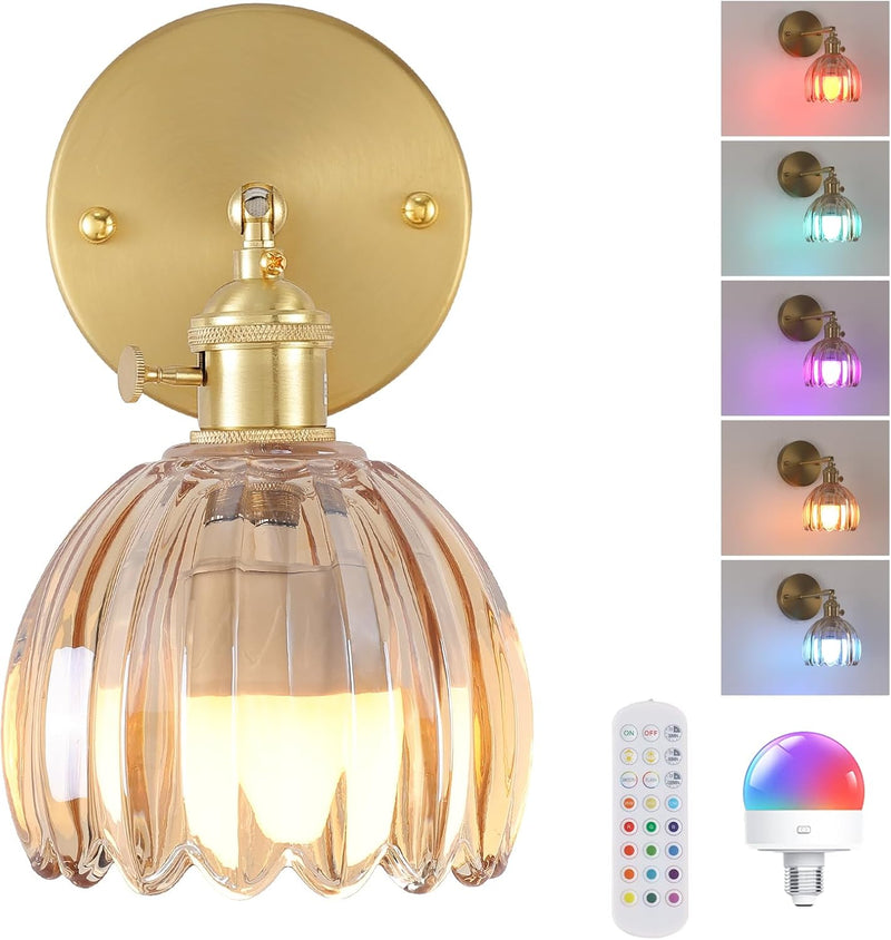 Vintage Battery Operated Wall Sconce Rechargeable Lamp