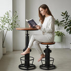 Vintage Bistro Table Height Adjustable 38.6-44.4inch Industrial