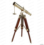 Vintage Brass Nickle Telescope on Tripod Stand Chrome