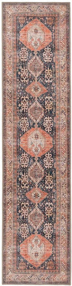 Vintage Cotton Runner Rug Machine Washable Stain-Resistant