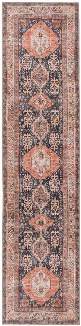 Vintage Cotton Runner Rug Machine Washable Stain-Resistant