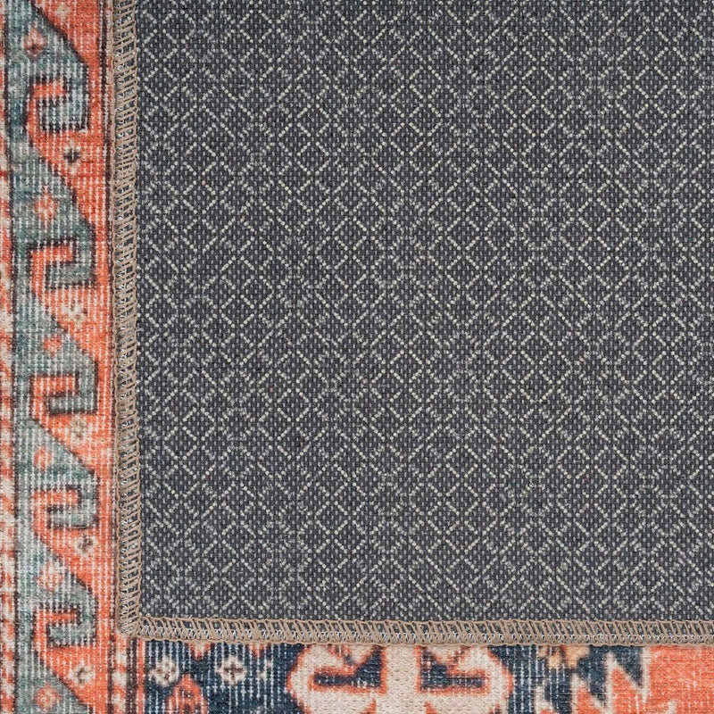 Vintage Cotton Runner Rug Machine Washable Stain-Resistant