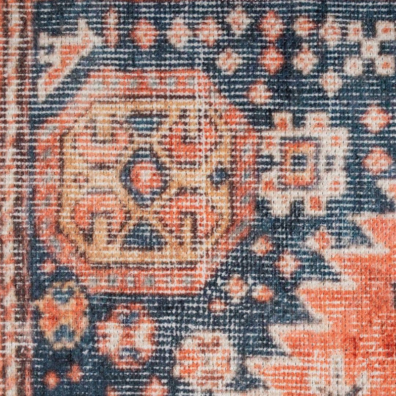 Vintage Cotton Runner Rug Machine Washable Stain-Resistant