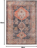 Vintage Cotton Runner Rug Machine Washable Stain-Resistant