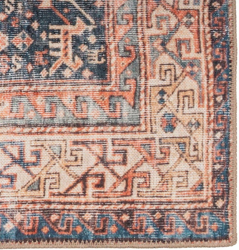 Vintage Cotton Runner Rug Machine Washable Stain-Resistant