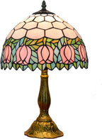Vintage Dragonfly Tiffany Style Stained Glass End Table