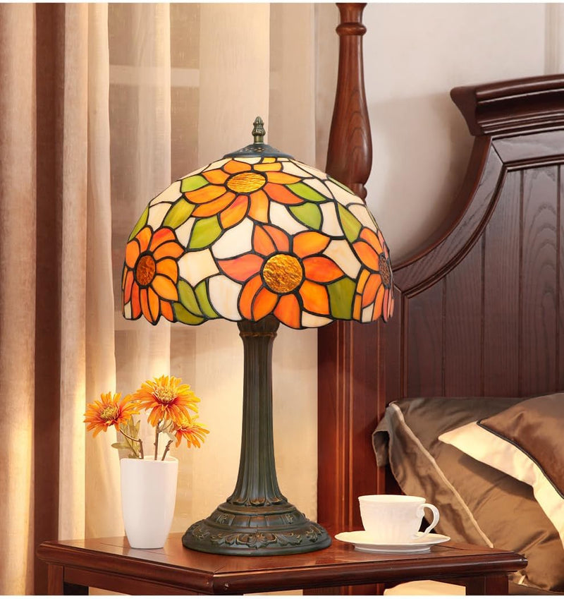 Vintage Dragonfly Tiffany Style Stained Glass End Table