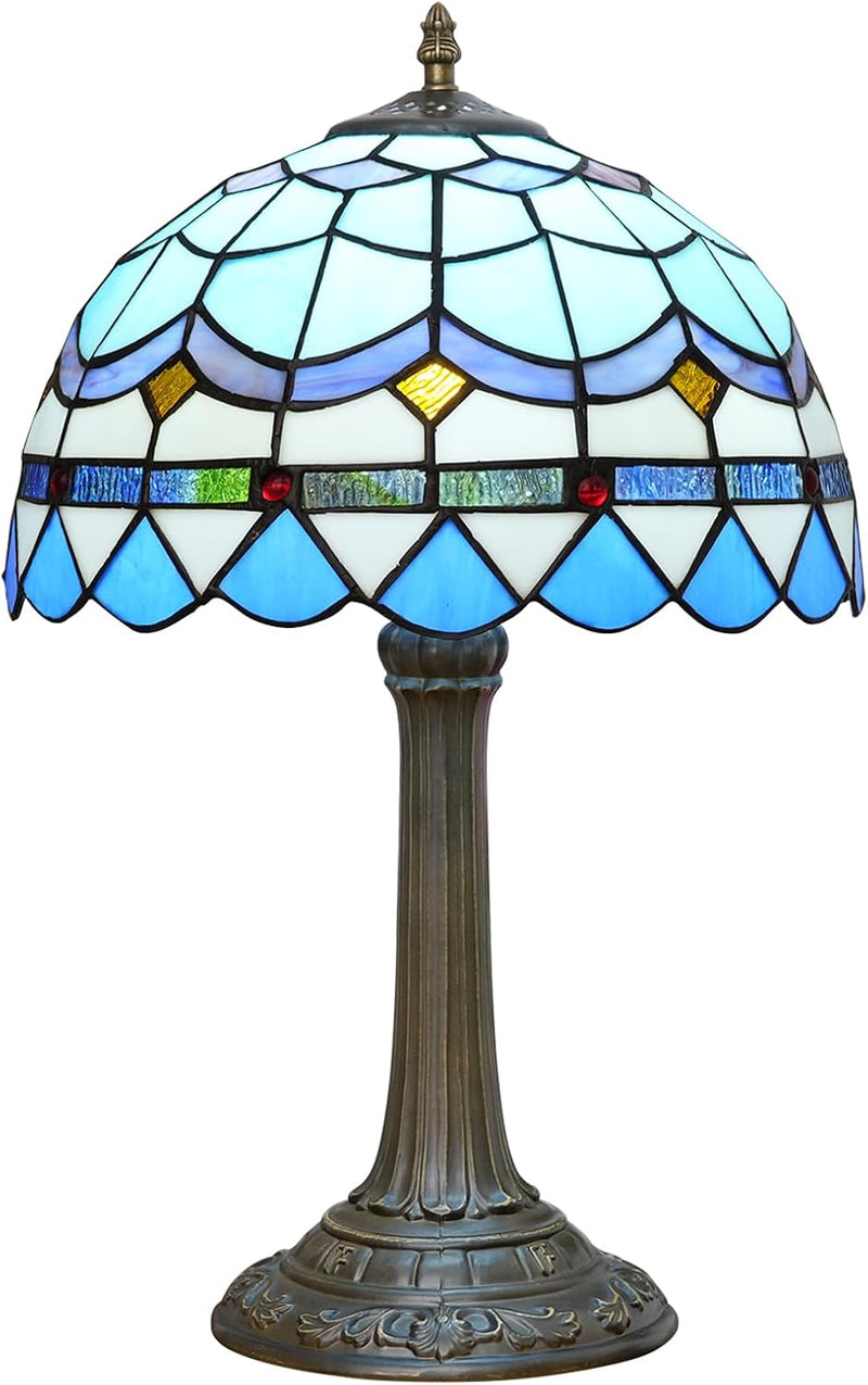 Vintage Dragonfly Tiffany Style Stained Glass End Table