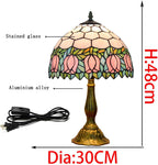 Vintage Dragonfly Tiffany Style Stained Glass End Table
