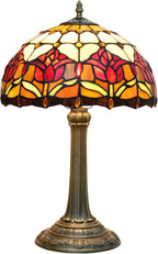 Vintage Dragonfly Tiffany Style Stained Glass End Table