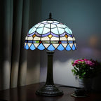 Vintage Dragonfly Tiffany Style Stained Glass End Table