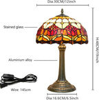 Vintage Dragonfly Tiffany Style Stained Glass End Table