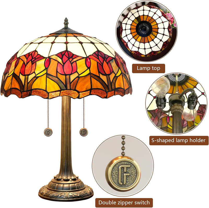 Vintage Dragonfly Tiffany Style Stained Glass End Table