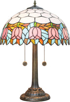Vintage Dragonfly Tiffany Style Stained Glass End Table