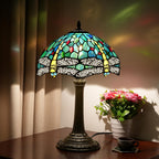 Vintage Dragonfly Tiffany Style Stained Glass End Table