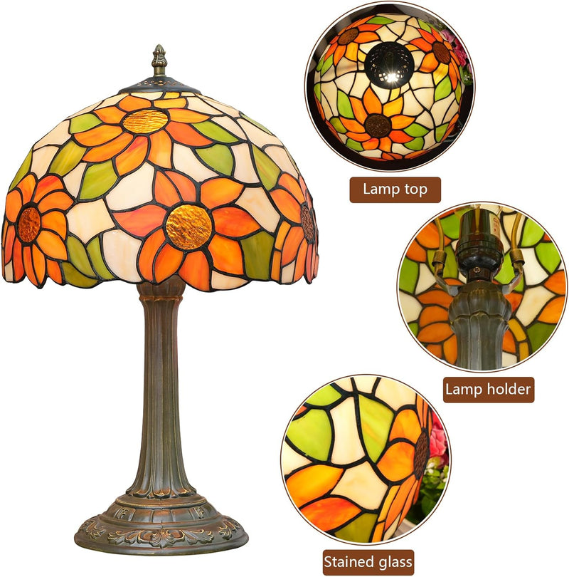 Vintage Dragonfly Tiffany Style Stained Glass End Table