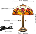 Vintage Dragonfly Tiffany Style Stained Glass End Table