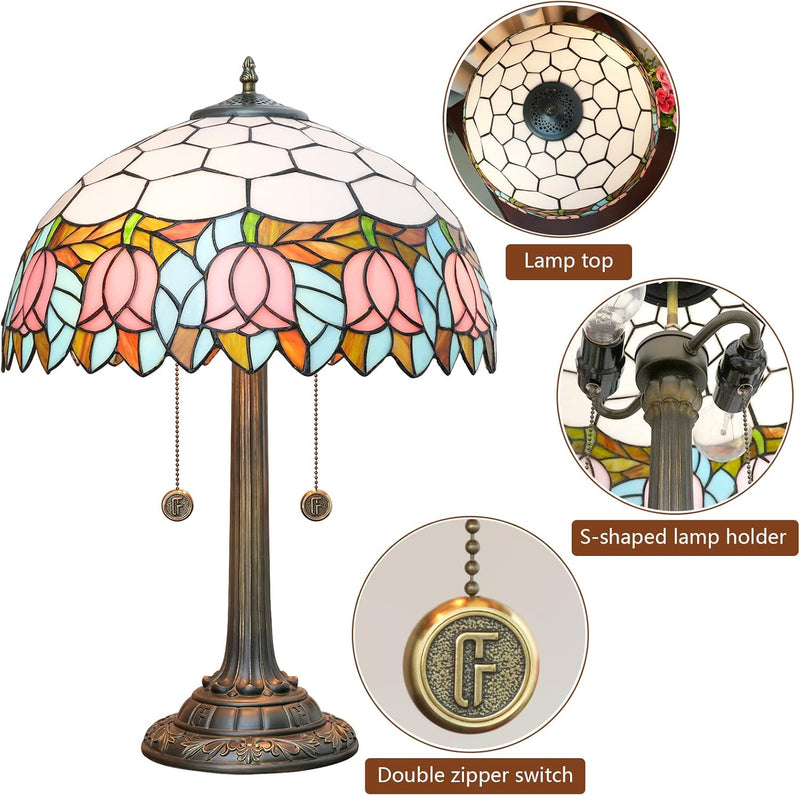 Vintage Dragonfly Tiffany Style Stained Glass End Table