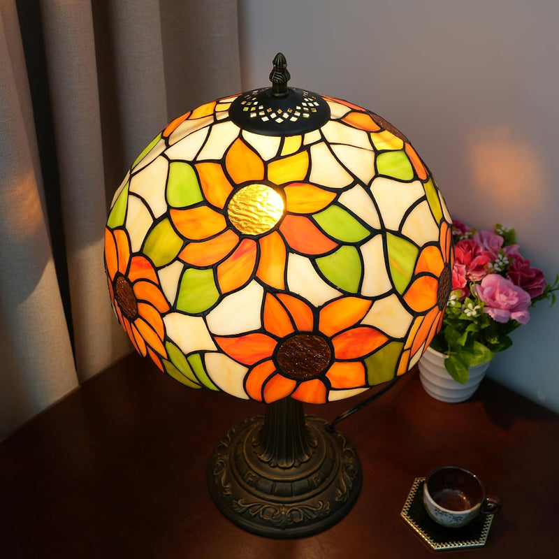 Vintage Dragonfly Tiffany Style Stained Glass End Table