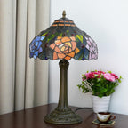 Vintage Dragonfly Tiffany Style Stained Glass End Table