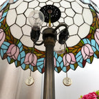 Vintage Dragonfly Tiffany Style Stained Glass End Table